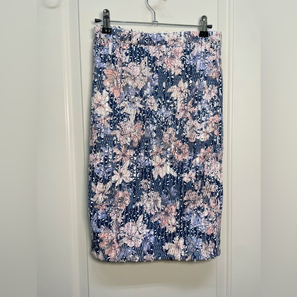 NWT Endless Rose Floral pencil Skirt in blue and Pink
